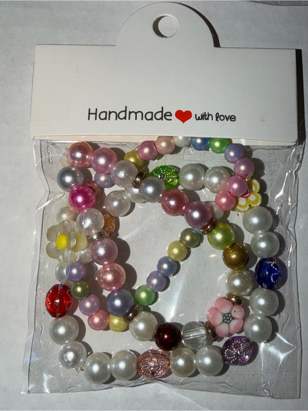 Handmade Multicolor Pearl Beaded Bracelet Set